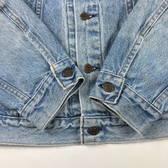 VTG Levi's Jean Jacket Adult 48 Large Blue Trucker Faded Distressed Denim USA - Picture 10 of 16